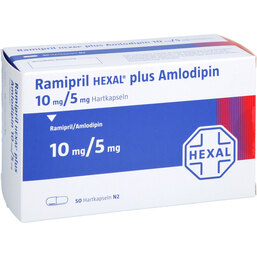 Abbildung: Ramipril Hexal plus Amlodipin 10 mg / 5 mg Hartkapseln 50 St, Hartkapseln PZN 09635154
