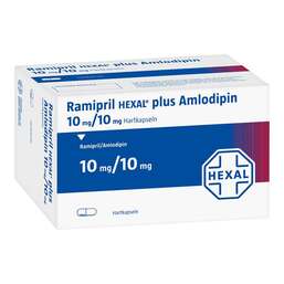 Abbildung: Ramipril Hexal plus Amlodipin 10 mg / 10 mg Hartkaps 30 St, Hartkapseln PZN 09635177
