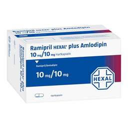 Abbildung: Ramipril Hexal plus Amlodipin 10 mg / 10 mg Hartkaps 100 St, Hartkapseln PZN 09635208