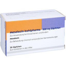 Abbildung: Mesalazin Kohlpharma 500 mg Zäpfchen 30 St, Suppositorien PZN 09647281