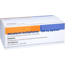 Abbildung: Mesalazin Kohlpharma 500 mg Zäpfchen 120 St, Suppositorien PZN 09647298
