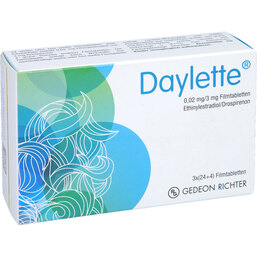 Abbildung: Daylette 0,02 mg / 3 mg Filmtabletten 3X28 St, Filmtabletten PZN 09648524