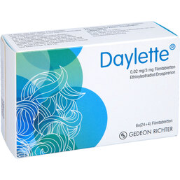 Abbildung: Daylette 0,02 mg / 3 mg Filmtabletten 6X28 St, Filmtabletten PZN 09648530