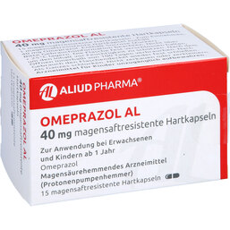 Abbildung: Omeprazol AL 40 mg magensaftresistente Hartkapseln 15 St, Magensaftresistente Hartkapseln PZN 09667510