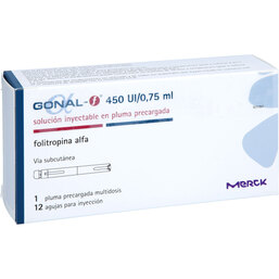 Abbildung: Gonal F 450 I.E. / 0,75 ml 33 Mikr. / 0,75ml Fertigpen 1 St, Injektionslösung in einem Fertigpen PZN 09668633