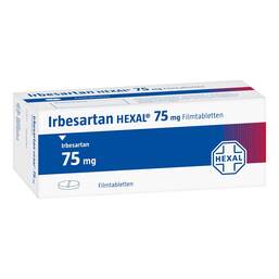 Abbildung: Irbesartan Hexal 75 mg Filmtabletten 28 St, Filmtabletten PZN 09671894