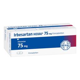 Abbildung: Irbesartan Hexal 75 mg Filmtabletten 56 St, Filmtabletten PZN 09671902