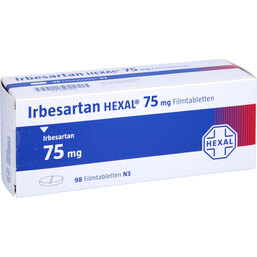 Abbildung: Irbesartan Hexal 75 mg Filmtabletten 98 St, Filmtabletten PZN 09671919