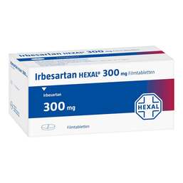 Abbildung: Irbesartan Hexal 300 mg Filmtabletten 28 St, Filmtabletten PZN 09671977
