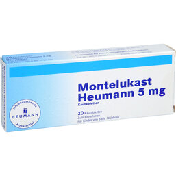 Abbildung: Montelukast Heumann 5 mg Kautabletten 20 St, Kautabletten PZN 09673516