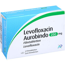 Abbildung: Levofloxacin Aurobindo 250 mg Filmtabletten 5 St, Filmtabletten PZN 09673700