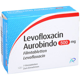 Abbildung: Levofloxacin Aurobindo 500 mg Filmtabletten 7 St, Filmtabletten PZN 09673746