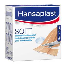 Abbildung: Hansaplast Soft Pflaster 4 cm x 5 m Rolle 1 St, Pflaster PZN 09678063