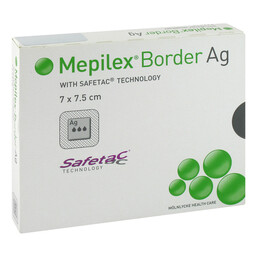 Abbildung: Mepilex Border Ag Verband 7x7,5cm 5 St, Verband PZN 09680806