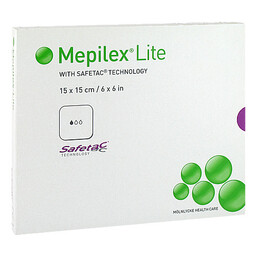 Abbildung: Mepilex Lite Silikonverband 15x15cm 5 St, Verband PZN 09680901