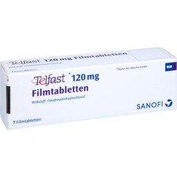Abbildung: Telfast 120 mg Filmtabletten 7 St, Filmtabletten PZN 09686163