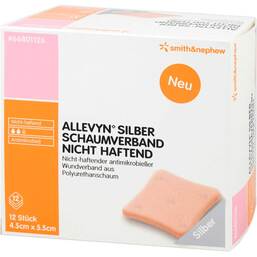 Abbildung: Allevyn Silber Schaumverband 4,5x5,5 cm nicht haft. 12 St, Verband PZN 09686708