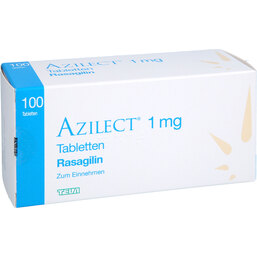 Abbildung: Azilect 1 mg Tabletten 100 St, Tabletten PZN 09695357