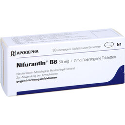 Abbildung: Nifurantin B 6 überzogene Tabletten 30 St, Überzogene Tabletten PZN 09704872