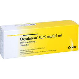 Abbildung: Orgalutran 0,25 mg / 0,5 ml Fertigspritzen 1X5 St, Injektionslösung PZN 09705506