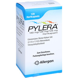 Abbildung: Pylera 140 mg / 125 mg / 125 mg Hartkapseln 120 St, Hartkapseln PZN 09705624