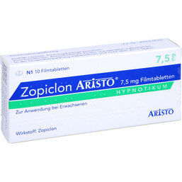 Abbildung: Zopiclon Aristo 7,5 mg Filmtabletten 10 St, Filmtabletten PZN 09706925