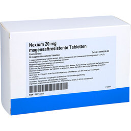 Abbildung: Nexium 20 mg magensaftresistente Tabletten 90 St, Tabletten magensaftresistent PZN 09713233