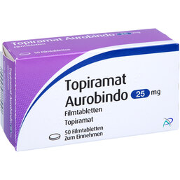 Abbildung: Topiramat Aurobindo 25 mg Filmtabletten 50 St, Filmtabletten PZN 09713753
