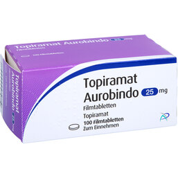 Abbildung: Topiramat Aurobindo 25 mg Filmtabletten 100 St, Filmtabletten PZN 09713776