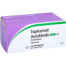 Abbildung: Topiramat Aurobindo 50 mg Filmtabletten 100 St, Filmtabletten PZN 09713807