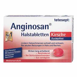 Abbildung: Tetesept Anginosan Halstabletten zuckerfrei Kirsch Lutschtabletten, 20 St PZN 09714043