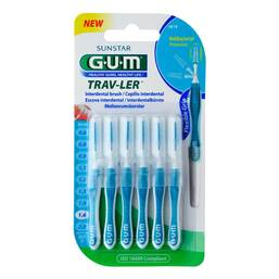 Abbildung: GUM Trav-Ler 1,6mm Tanne blau Interdental + 6Kappen Zahnbürste, 6 St PZN 09714333