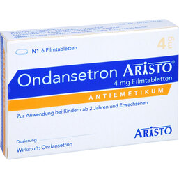 Abbildung: Ondansetron Aristo 4 mg Filmtabletten 6 St, Filmtabletten PZN 09714474