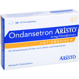Abbildung: Ondansetron Aristo 4 mg Filmtabletten 10 St, Filmtabletten PZN 09714480
