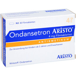 Abbildung: Ondansetron Aristo 4 mg Filmtabletten 30 St, Filmtabletten PZN 09714497
