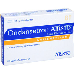 Abbildung: Ondansetron Aristo 8 mg Filmtabletten 10 St, Filmtabletten PZN 09714534