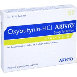 Abbildung: Oxybutynin HCL Aristo 5 mg Tabletten 50 St, Tabletten PZN 09714592