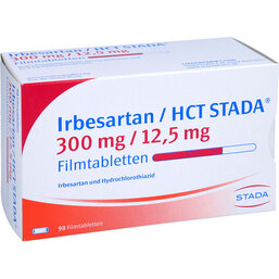 Abbildung: Irbesartan / HCT STADA 300 mg / 12,5 mg Filmtabletten 98 St, Filmtabletten PZN 09715137