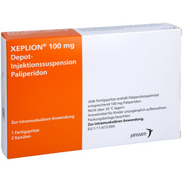 Abbildung: Xeplion 100 mg Depot-Injektionssuspension Fertigspritzen 1 St, Depot-Injektionssuspension PZN 09717366