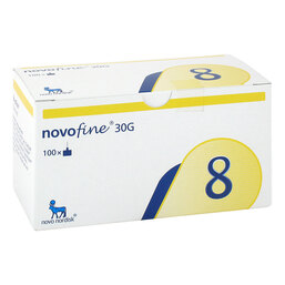 Abbildung: Novofine 8 Kanülen 0,30x8 mm Kanüle, 100 St PZN 09717768