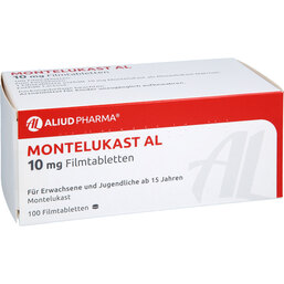 Abbildung: Montelukast AL 10 mg Filmtabletten 100 St, Filmtabletten PZN 09718495