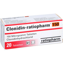 Abbildung: Clonidin ratiopharm 150 Tabletten 20 St, Tabletten PZN 09722717