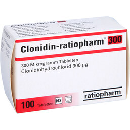 Abbildung: Clonidin ratiopharm 300 Tabletten 100 St, Tabletten PZN 09722775