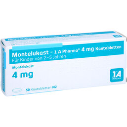 Abbildung: Montelukast 1A Pharma 4 mg Kautabletten 50 St, Kautabletten PZN 09731774