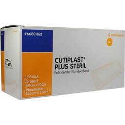 Abbildung: Cutiplast Plus steril 10x19,8 cm Verband 55 St, Verband PZN 09732609