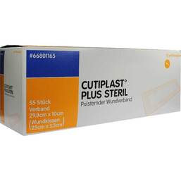 Abbildung: Cutiplast Plus steril 10x29,8 cm Verband 55 St, Verband PZN 09732621