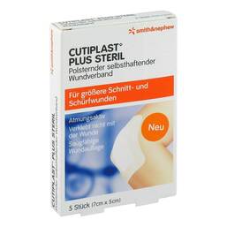 Abbildung: Cutiplast Plus steril 5x7 cm Verband 5 St, Verband PZN 09732638