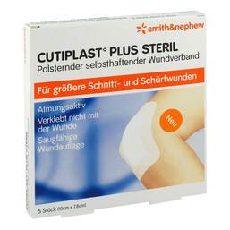 Abbildung: Cutiplast Plus steril 7,8x10 cm Verband 5 St, Verband PZN 09732644