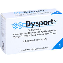 Abbildung: Dysport 300 Einheiten Trockensubstanz ohne Lösungsmittel 1 St, Pulver zur Herstellung einer Injektionslösung PZN 09736501