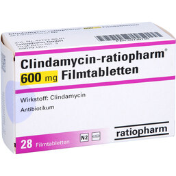Abbildung: Clindamycin ratiopharm 600 mg Filmtabletten 28 St, Filmtabletten PZN 09739758
